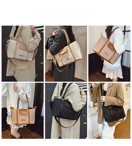 Multiple style views of a versatile large tote bag worn with different fashion outfits