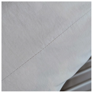Detailed close-up showing precision stitching and fabric texture on white shoulder bag