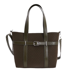 Retro olive green suede texture crossbody bag with dark brown leather straps and metal buckle