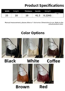 Guide des tailles et options de couleurs pour sac hobo en cuir PU avec boucle ceinture