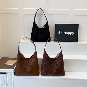Grand Sac Fourre Tout Imprimé Léopard Femmes Cuir PU Hobo Sac À Épaule Boucle Magnétique Style Coréen Mode