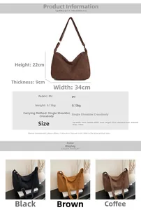 Detail view of large PU leather crescent tote bag with 120cm adjustable shoulder strap