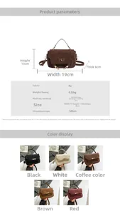 Detail view of mini Kelly bag dimensions with PU leather texture and color options