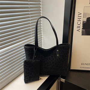 Leopardenmuster-Tote-Bag-Set mit passender Tasche und Schultergurten für Damenmode