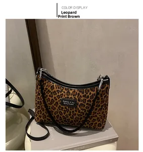 Macro shot of Leopard Brown tote bag showing fabric texture and Foshian branding label