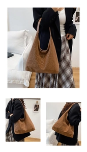 Detail view of large leopard print hobo tote bag shown from multiple shoulder angles