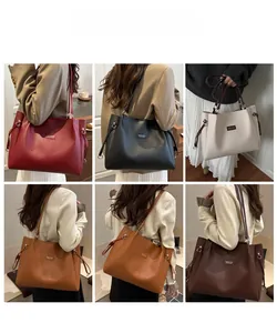 Collage of large tote bags in six colors showing casual style for daily commuting use