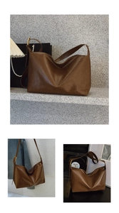 Macro detail of brown matte leather texture and adjustable golden metal buckle on tote bag