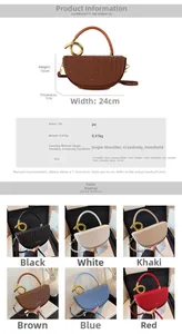 Detail view of woven texture semi-circle handbag with golden round metal handle