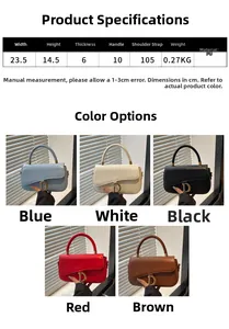 Spécifications détaillées de taille pour le sac selle en cuir PU avec 5 options de couleurs