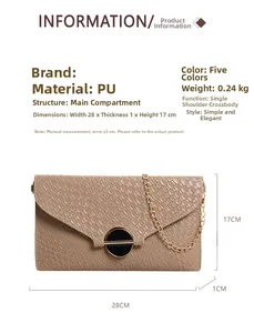 Detail view of khaki faux leather envelope bag with gold chain and metal lock
