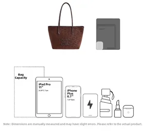Macro view of leopard print tote bag interior capacity for iPad and phone