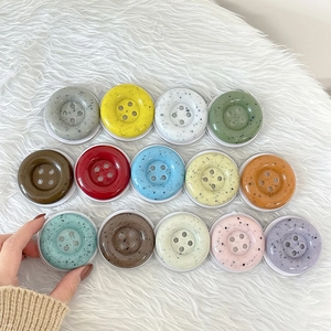 Ink splatter resin button phone grip stand in colorful round four-hole design