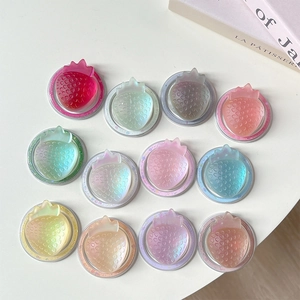 3D strawberry magnetic phone grip holder stand in various sparkling gradient colors