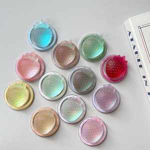 Set of colorful strawberry-shaped phone griptok stands with glitter base in 11 colors