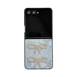 Lace folding phone case with rhinestone butterfly for Samsung Z Flip 2 series