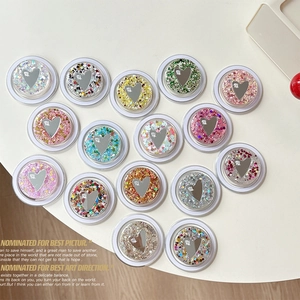 Sparkly glitter heart mirror phone sockets with retractable stands in various colors