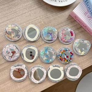 Sparkling rhinestone magnetic phone grip set with heart and dolphin mirror designs