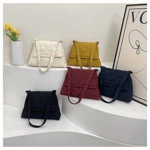 Detailed collection of quilted nylon crossbody bags in five stylish solid colors