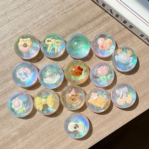 Cute 3D aurora resin bear charms set for phone stand and DIY craft decoration