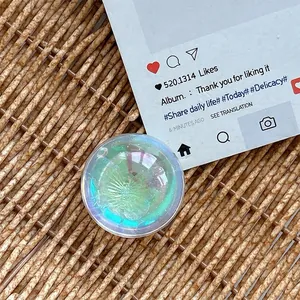 Detailed macro view of iridescent glitter phone socket with a 3D butterfly design