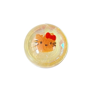 Cute mini bear clear air cushion phone socket with Hello Kitty character figure inside