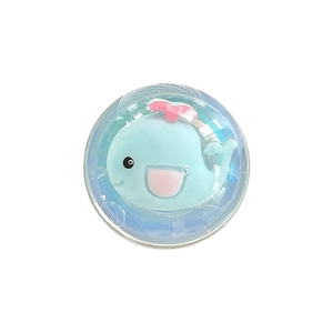 Transparent balloon bear phone stand with cute blue whale inside and purple gradient base