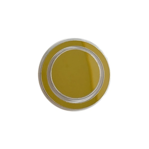 Golden round MagSafe phone stand with mirror finish and transparent base ring
