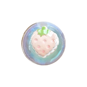 Glittery heart crystal ball phone socket with cute strawberry resin design for desks