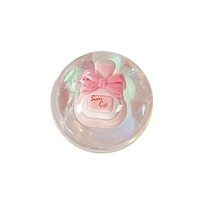 Pink perfume bottle crystal ball phone grip with iridescent finish for girls