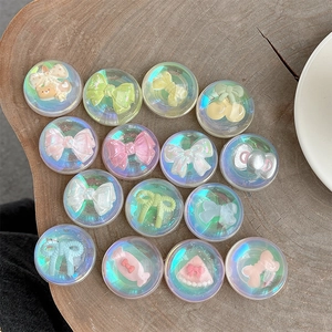 Cute set of 15 colorful candy and bow crystal ball resin phone grip sockets for girls
