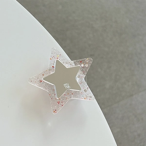 Support de téléphone étoile avec paillettes scintillantes et surface effet miroir