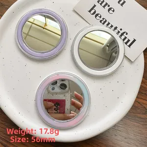 Detailed view of 56mm colorful MagSafe makeup mirrors showing size and weight specs