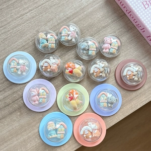 Cute animal phone grip stands featuring flocked bears and ducks with pastel round bases