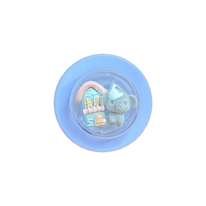 Cute round retractable phone grip with 3D miniature koala and house inside a clear dome