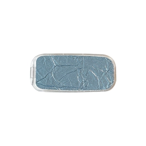 Faux snakeskin textured flip mirror with gray-blue metallic finish on a white background