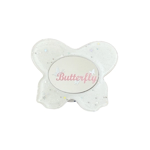 Glitter butterfly phone socket grip with sparkling sequins and butterfly print design