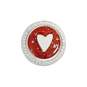Sparkling rhinestone star and heart magnetic phone socket with red glitter and mi ne. text