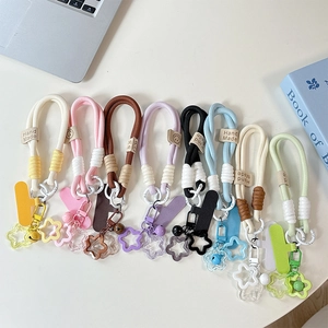 Handmade woven phone lanyards with star pendants and bells in 8 vibrant colors