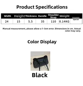 Tableau des tailles détaillé montrant les dimensions du sac à bandoulière noir stylé