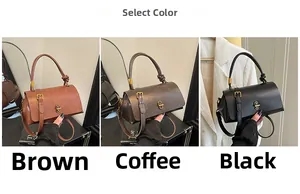 Detailed comparison of vintage crossbody bags in brown, coffee, and black color options