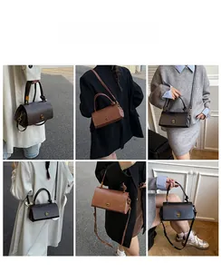 Detail shots showing the metal twist lock and handle of this vintage crossbody bag