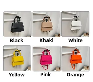 Chic mini square handbags in six colors featuring unique knotted handles and flap covers