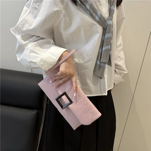 Chic pink leopard print envelope clutch with black square buckle and wrist strap