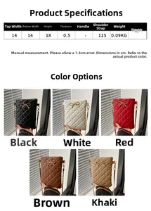 Quilted mini crossbody bag with metal bow detail in black, white, red, brown and khaki