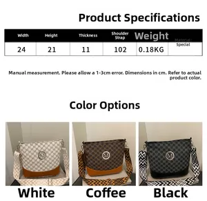 Detailed size chart and dimensions of the monogram bucket bag with metal M logo