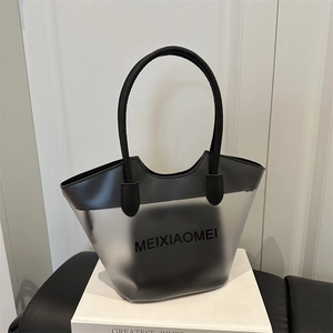 Sac Fourre-Tout En PVC Transparent Avec Pochette Intérieure Sac À Main Étanche Mode Grande Capacité Bandoulière Femme