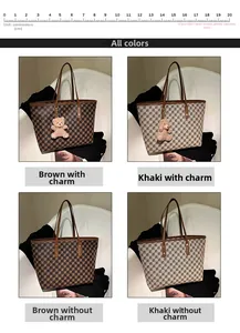 Detailed comparison of brown monogram tote bags with and without bear pendant charms
