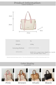 Detailed dimension chart of fashion PU leather bucket bag with four color options