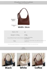 Detaillierte Größenangaben und Farboptionen für die modische PU-Leder-Schultertasche
